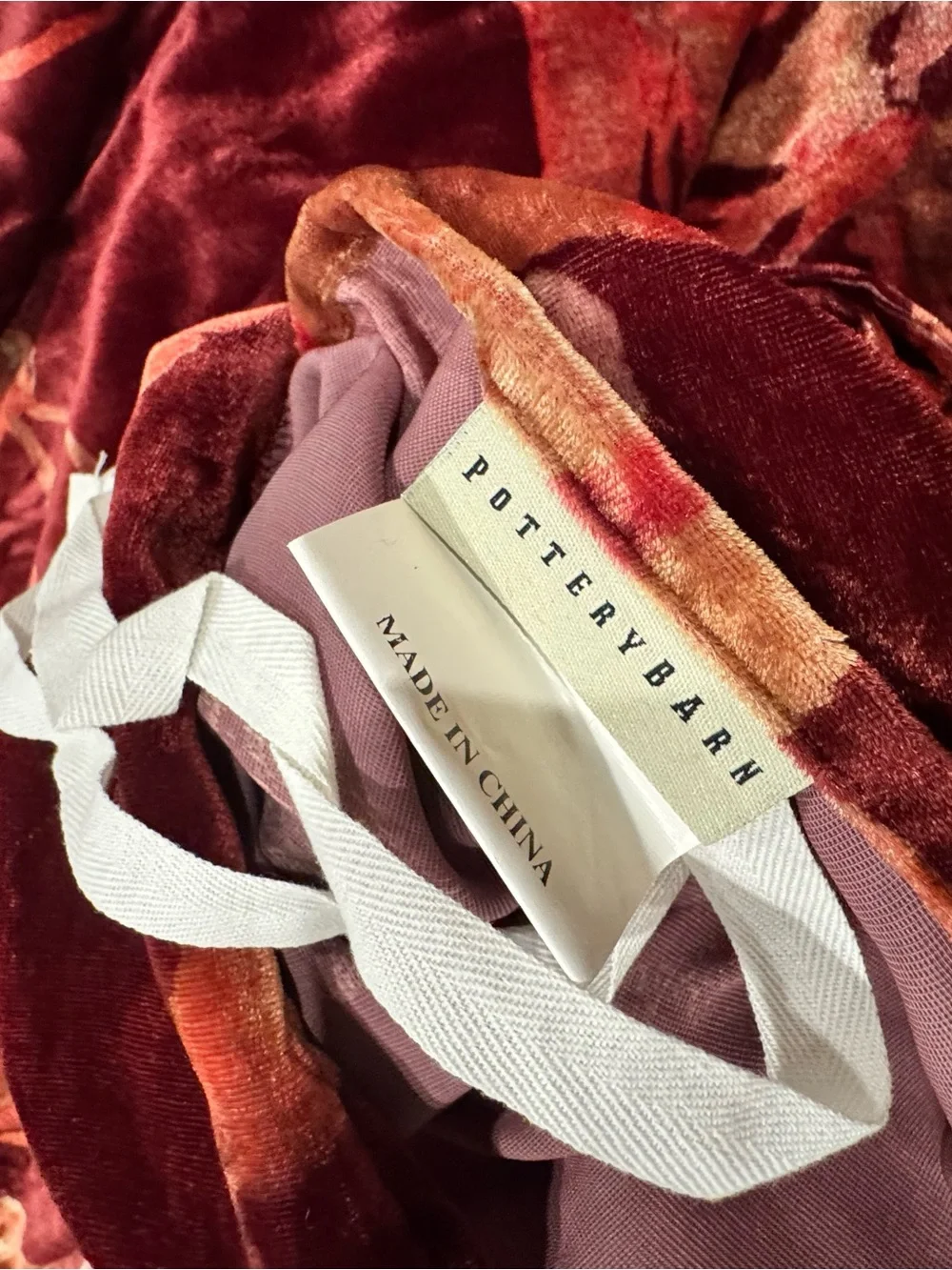 Pottery Barn Crushed Velvet Roses Full Duvet Cover & Standard Sham Set 3 Piece